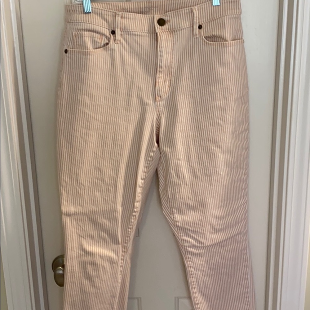 Denim stripe ankle pants from The Loft (size 8)